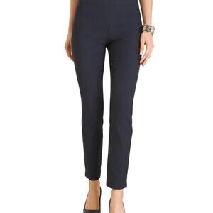 Chico's Womens So Slimming Brigitte Slim Leg Pull On Black Pants Size 2R NWT